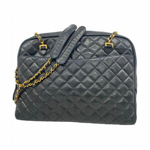 Chanel Matelassé Chain Shoulder Bag, Lambskin, Black, Women's